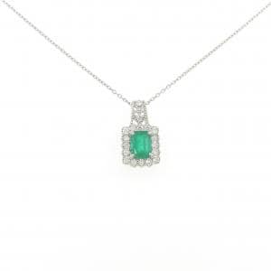 【新品】PT900/PT850 エメラルド ネックレス 0.68CT