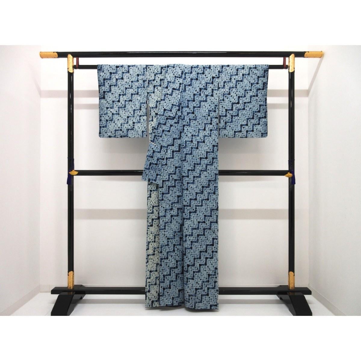 【未使用品】紬　総絞り　藍染　Ｓサイズ