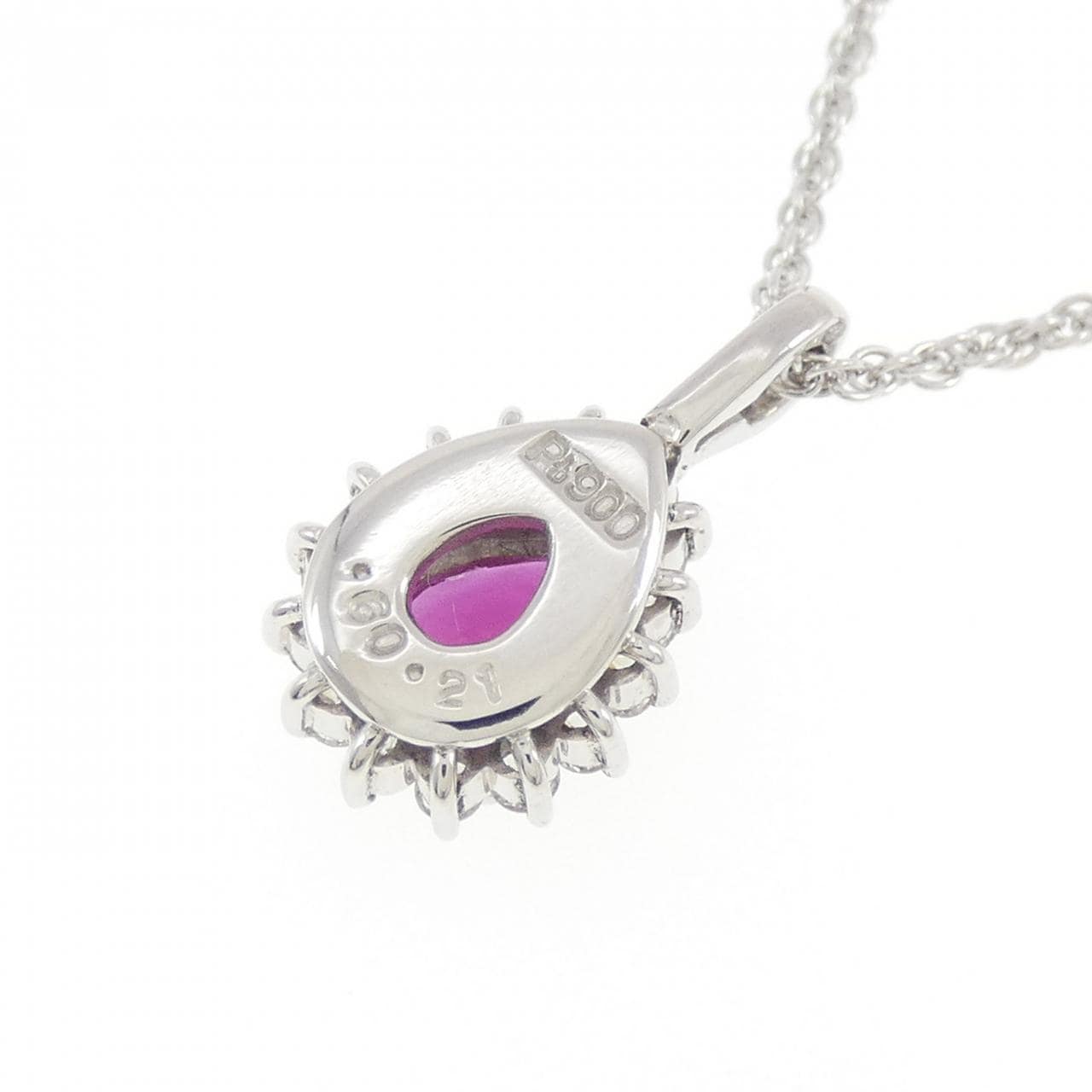 PT900/PT850 ルビー ネックレス 0.60CT