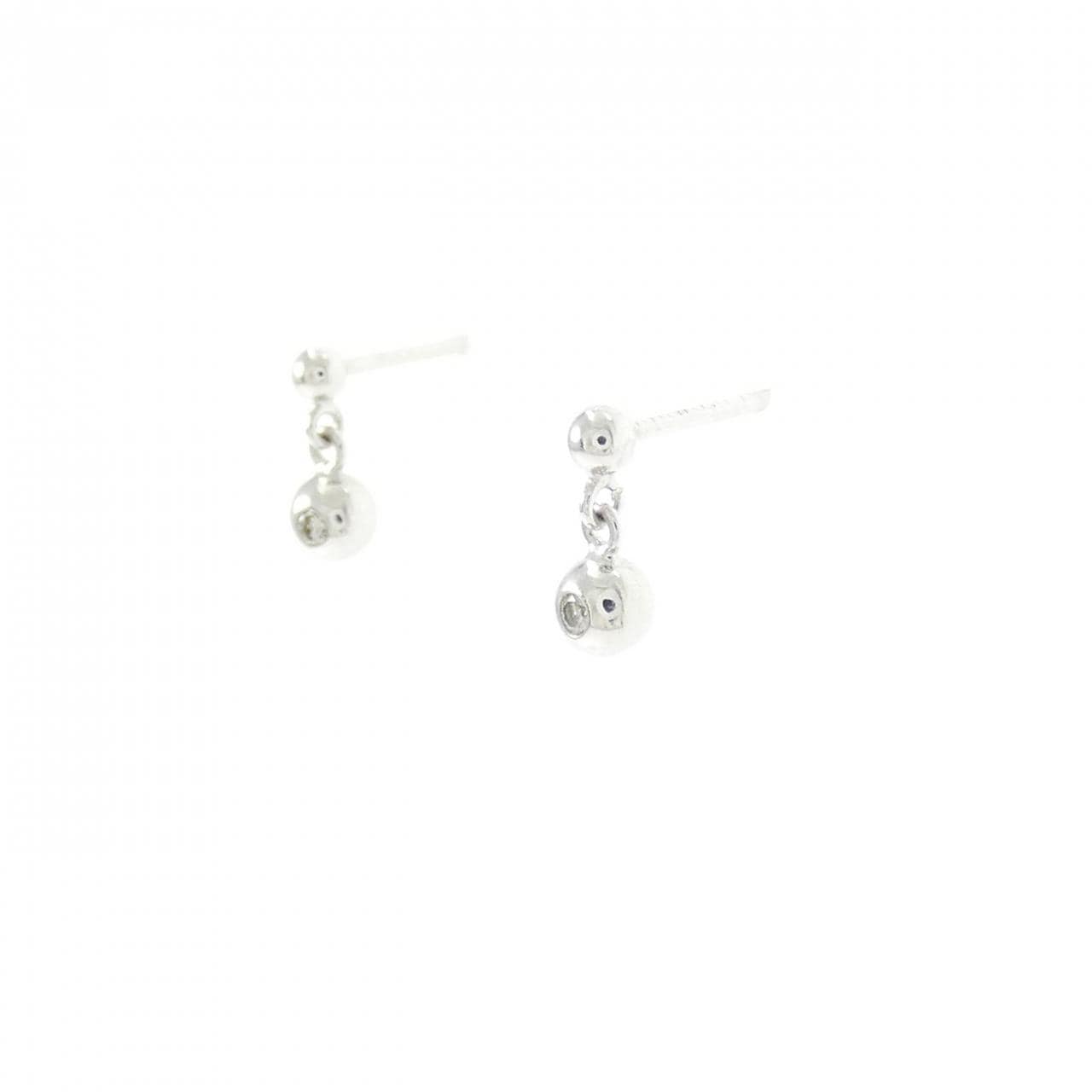 K18WG ダイヤモンド ピアス 0.02CT