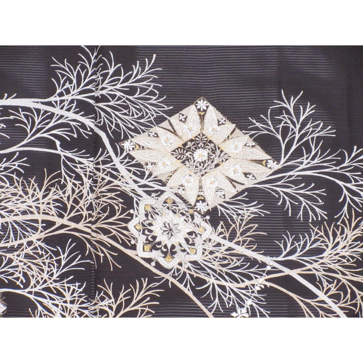 【未使用品】単衣　駒絽訪問着　金彩友禅刺繍入り