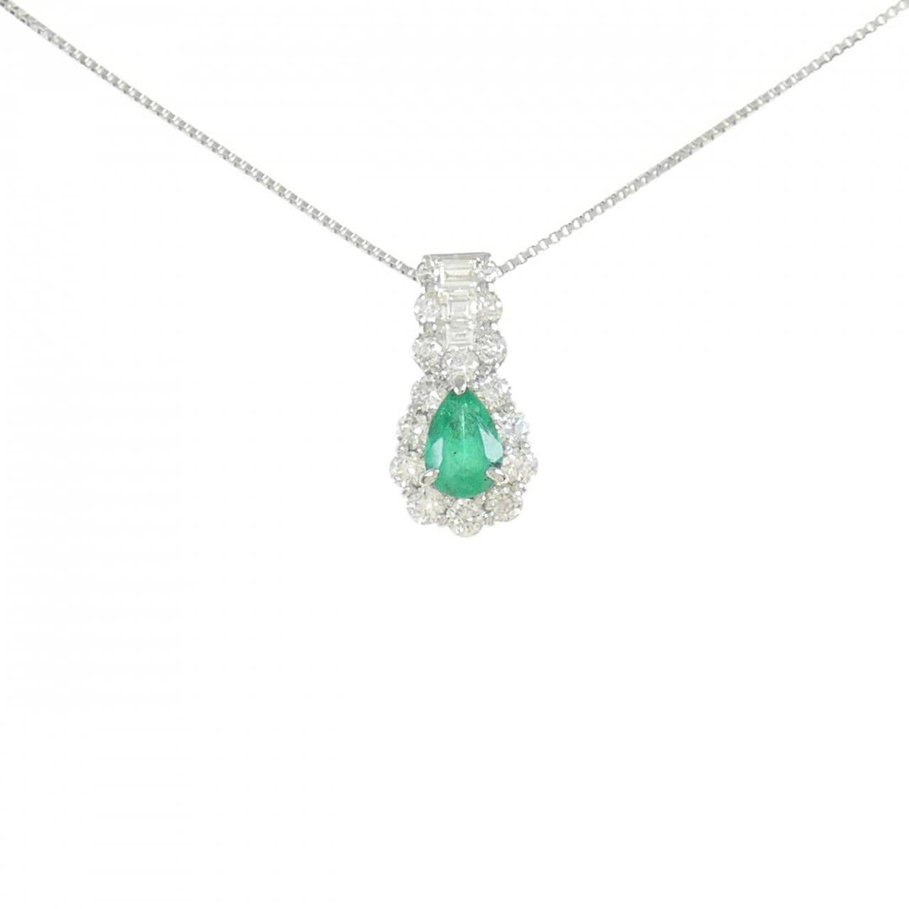 [BRAND NEW] PT Emerald Necklace 0.25CT