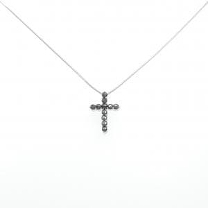 K18WG クロス ダイヤモンド ネックレス 0.30CT