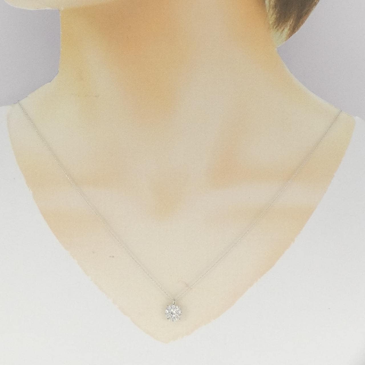 K18WG ダイヤモンド ネックレス 0.21CT