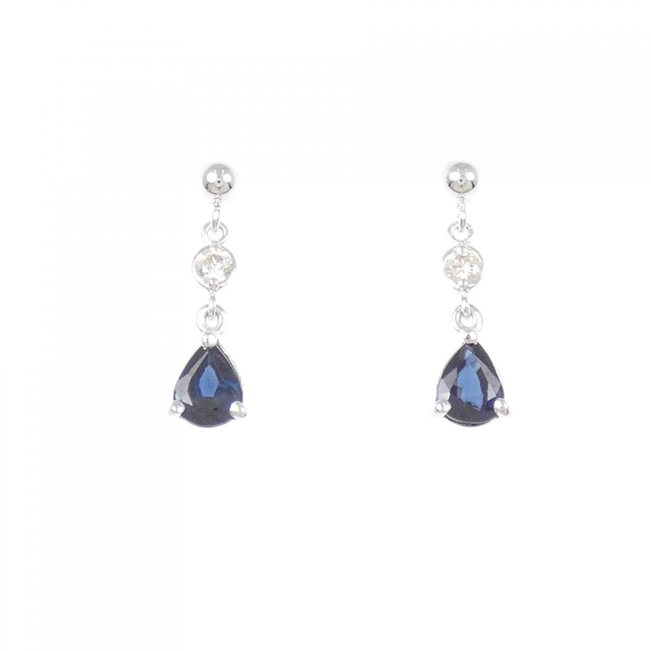 K18WG Sapphire Earrings 0.60CT