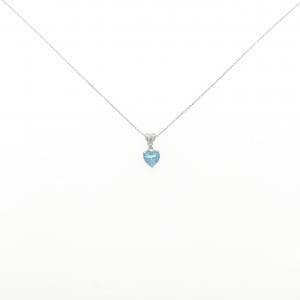 K10WG ハート ブルートパーズ ネックレス