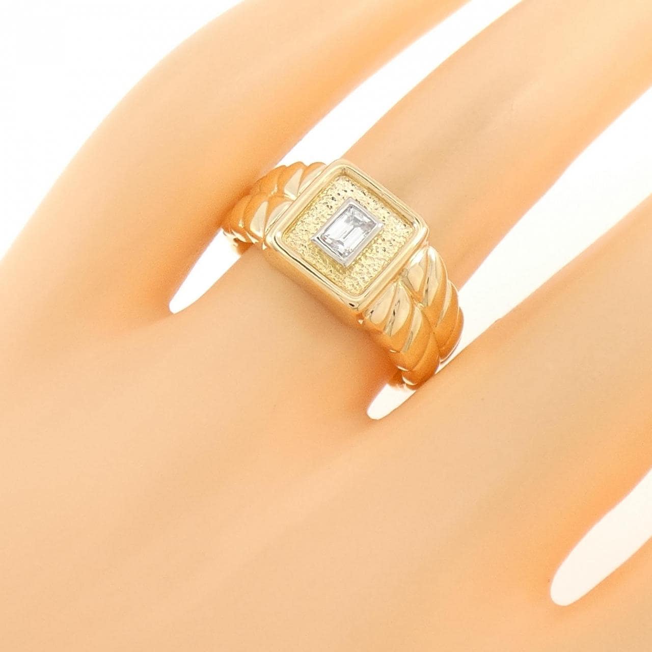 K18YG/K18WG ダイヤモンド リング 0.19CT