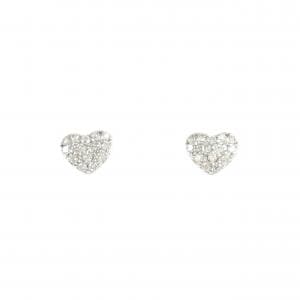 K18WG ハート ダイヤモンド ピアス 0.2CT