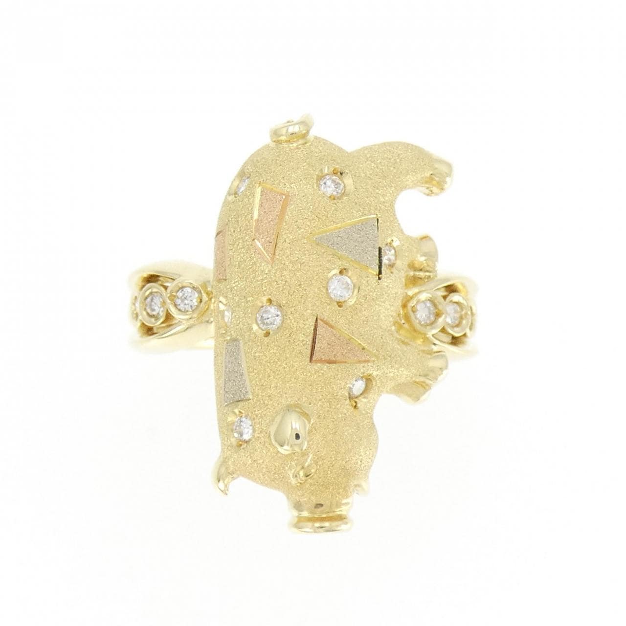 K18スリーカラー ピッグ ダイヤモンド リング 0.14CT