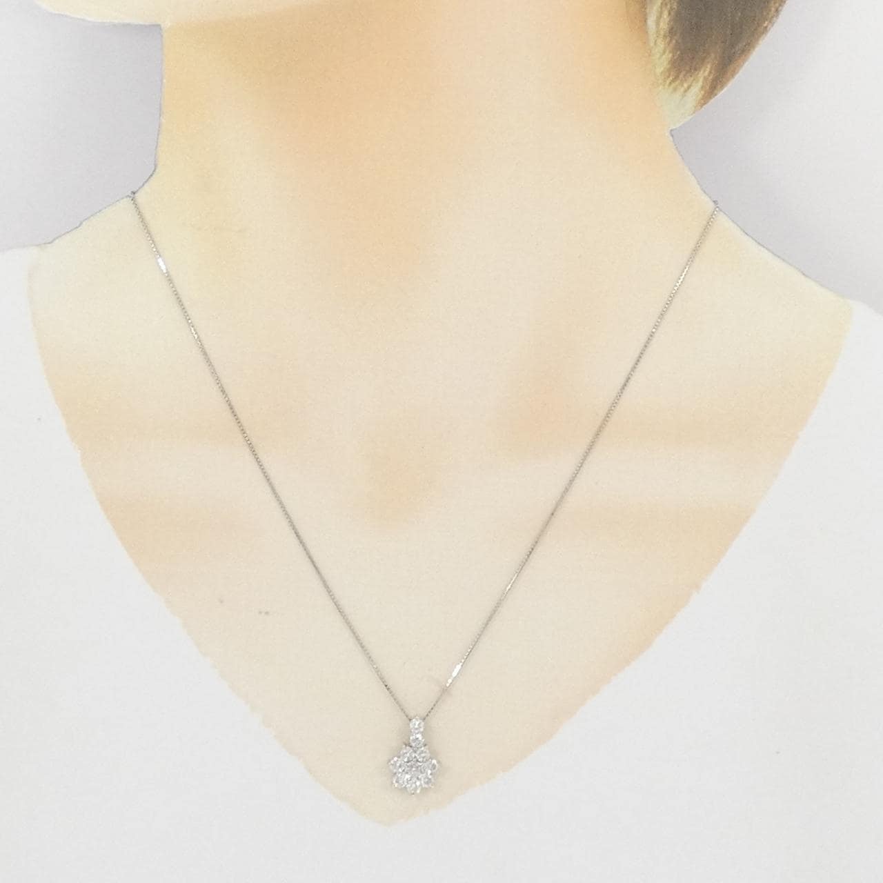 PT900/PT850 フラワー ダイヤモンド ネックレス 1.01CT