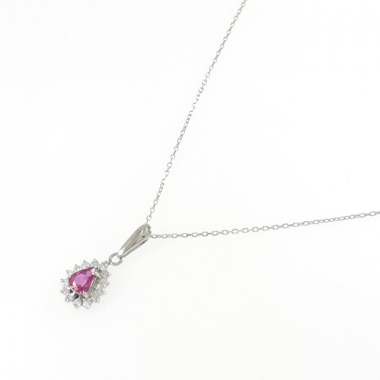 PT900/PT850 ルビー ネックレス 0.34CT