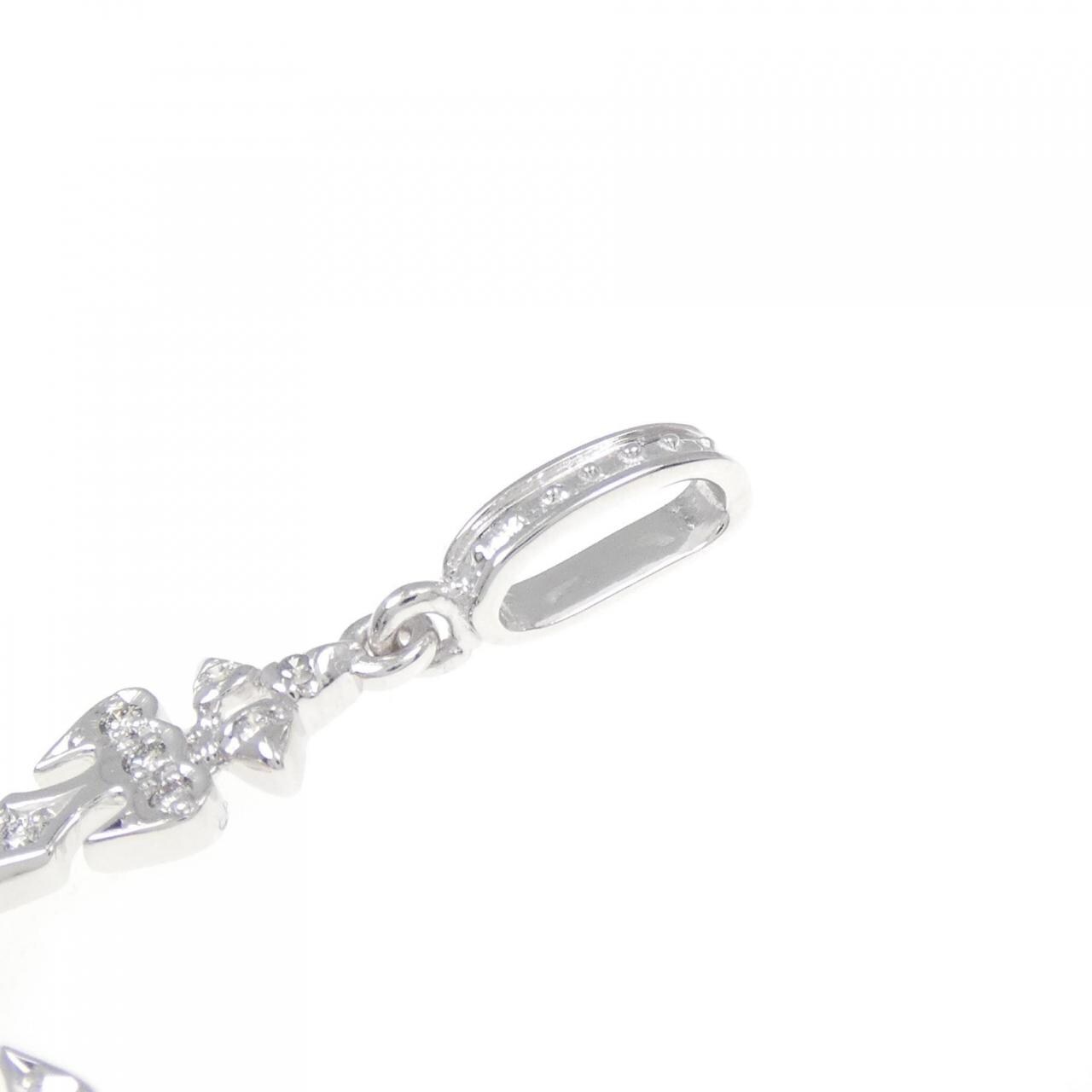 K18WG クロス ダイヤモンド ペンダント 0.33CT