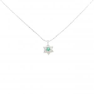 K18WG エメラルド ネックレス