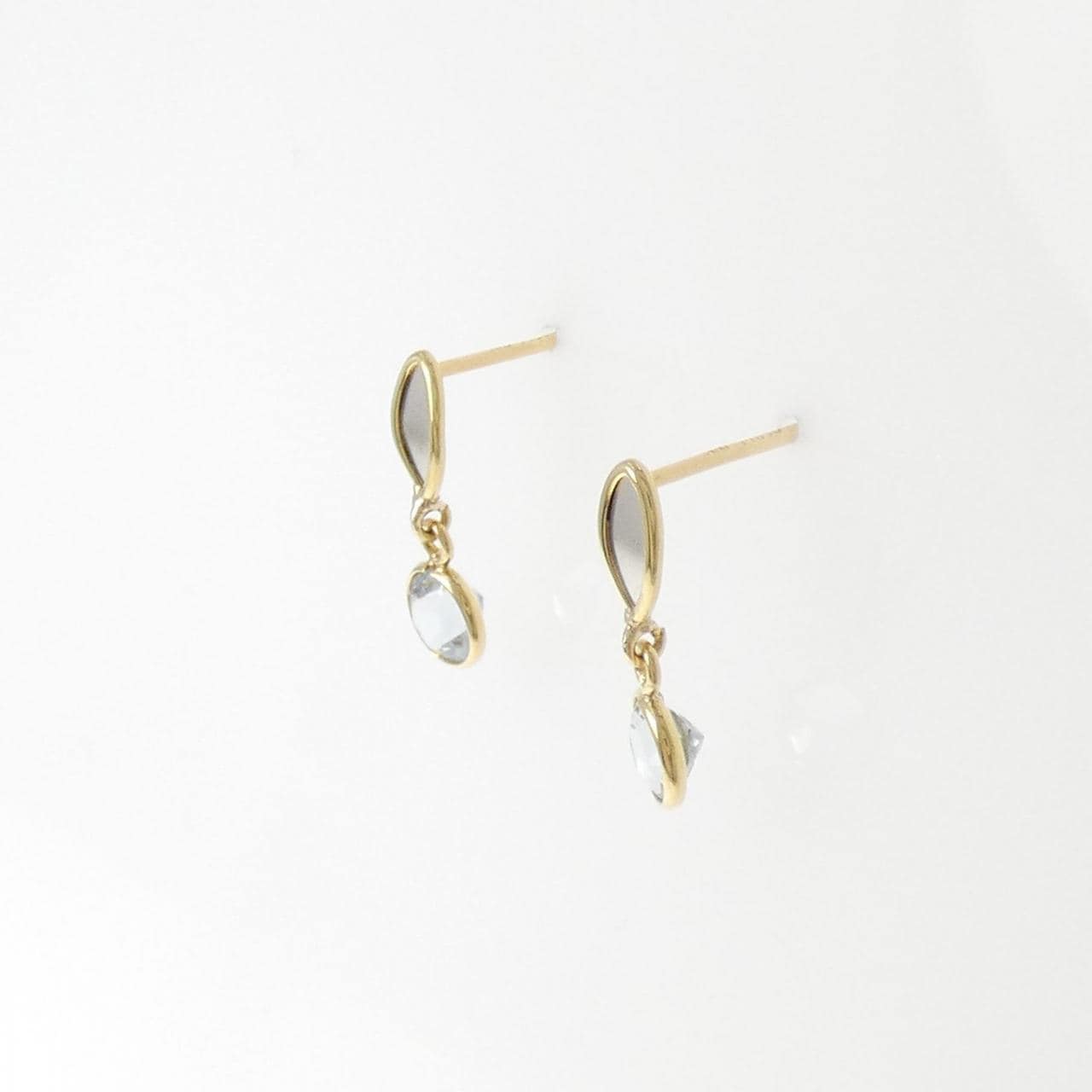 K18YG/PT850 アクアマリン ピアス