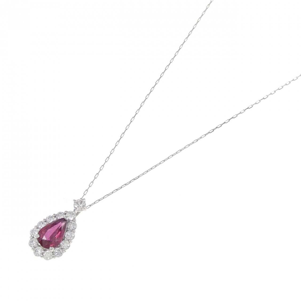【新品】PT900/PT850 ルビー ネックレス 0.38CT