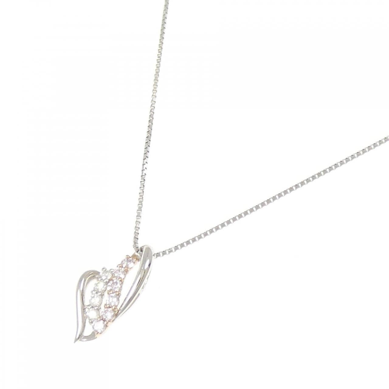 PT999/K18PG/PT850 ダイヤモンド ネックレス 0.1CT