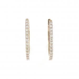 【新品】K18PG ダイヤモンド フープ ピアス 0.30CT