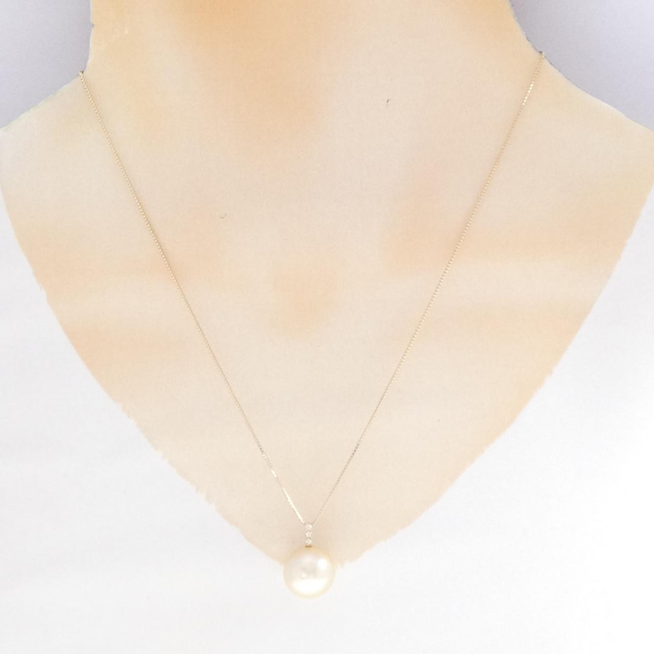 K18YG 白蝶パール ネックレス 12.5mm