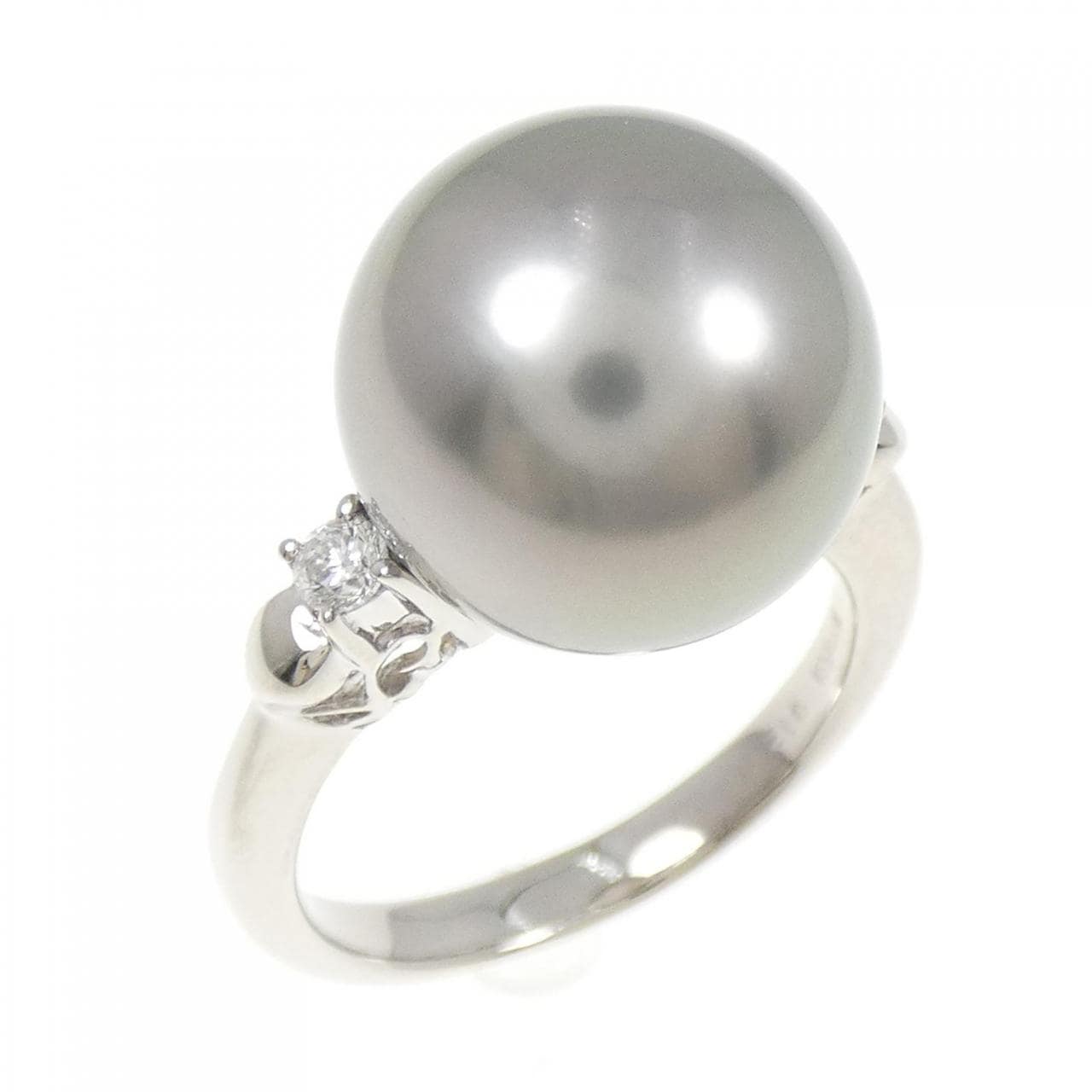 PT950 黒蝶パール リング 12.9mm