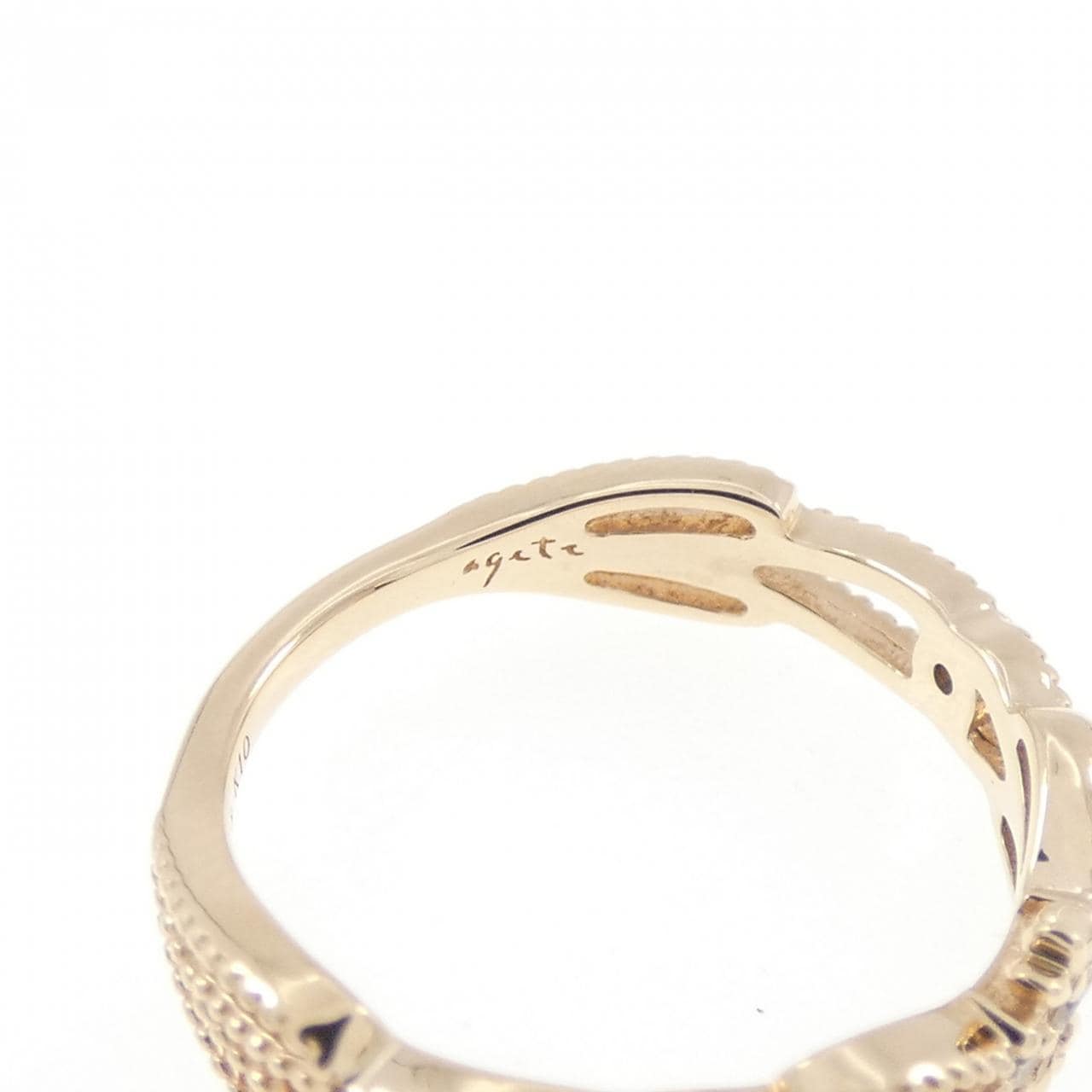アガット ダイヤモンド ピンキー リング 0.013CT