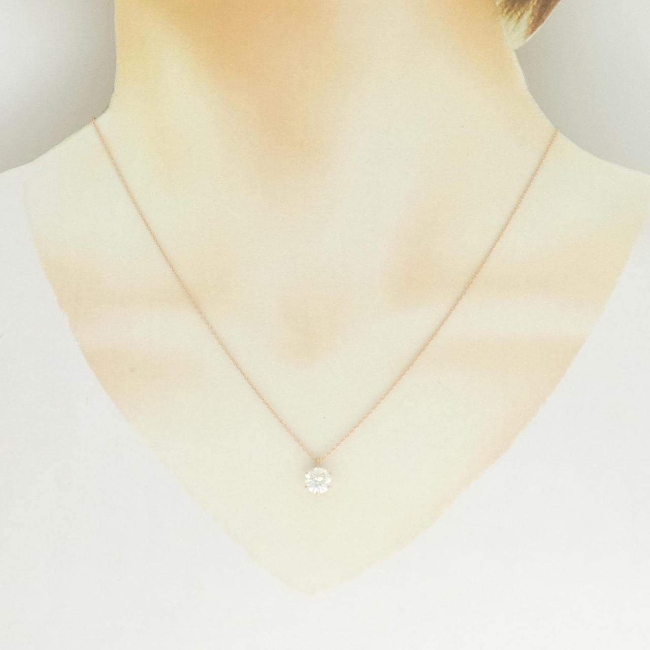 K18PG ソリティア ダイヤモンド ネックレス 1.015CT