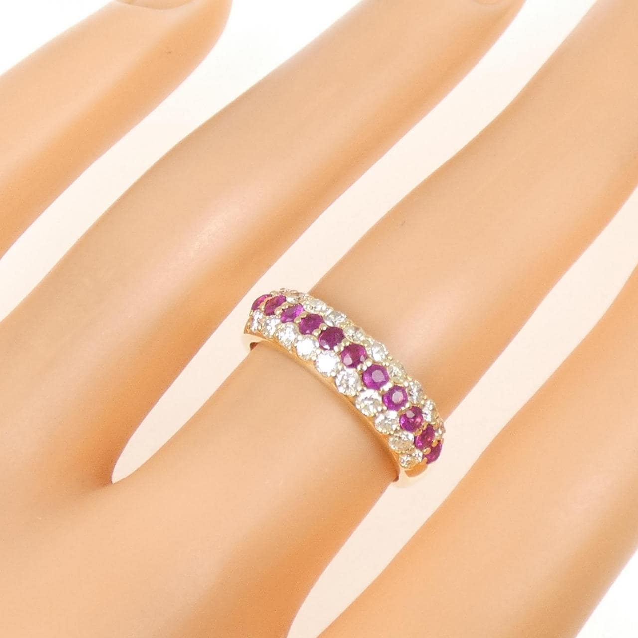 K18YG ルビー リング 0.50CT