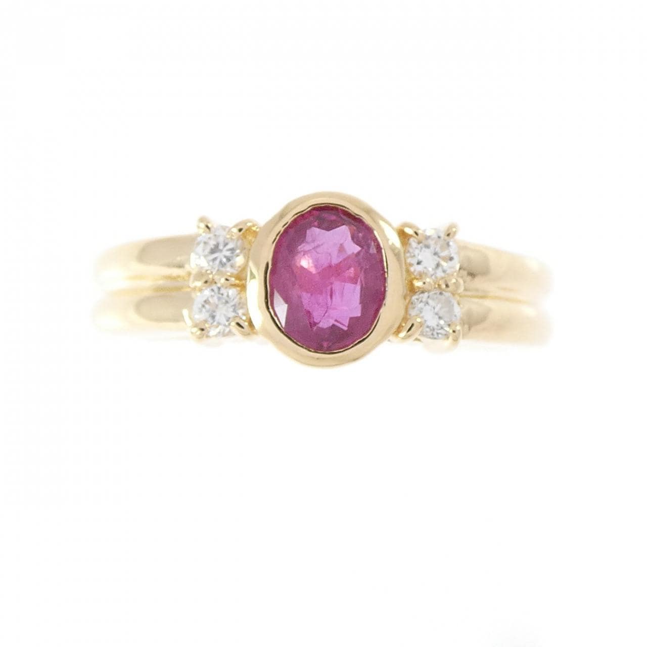 K18YG ルビー リング 0.40CT