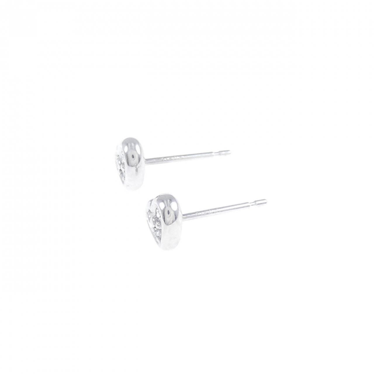 K18WG 心形钻石耳环 0.06CT