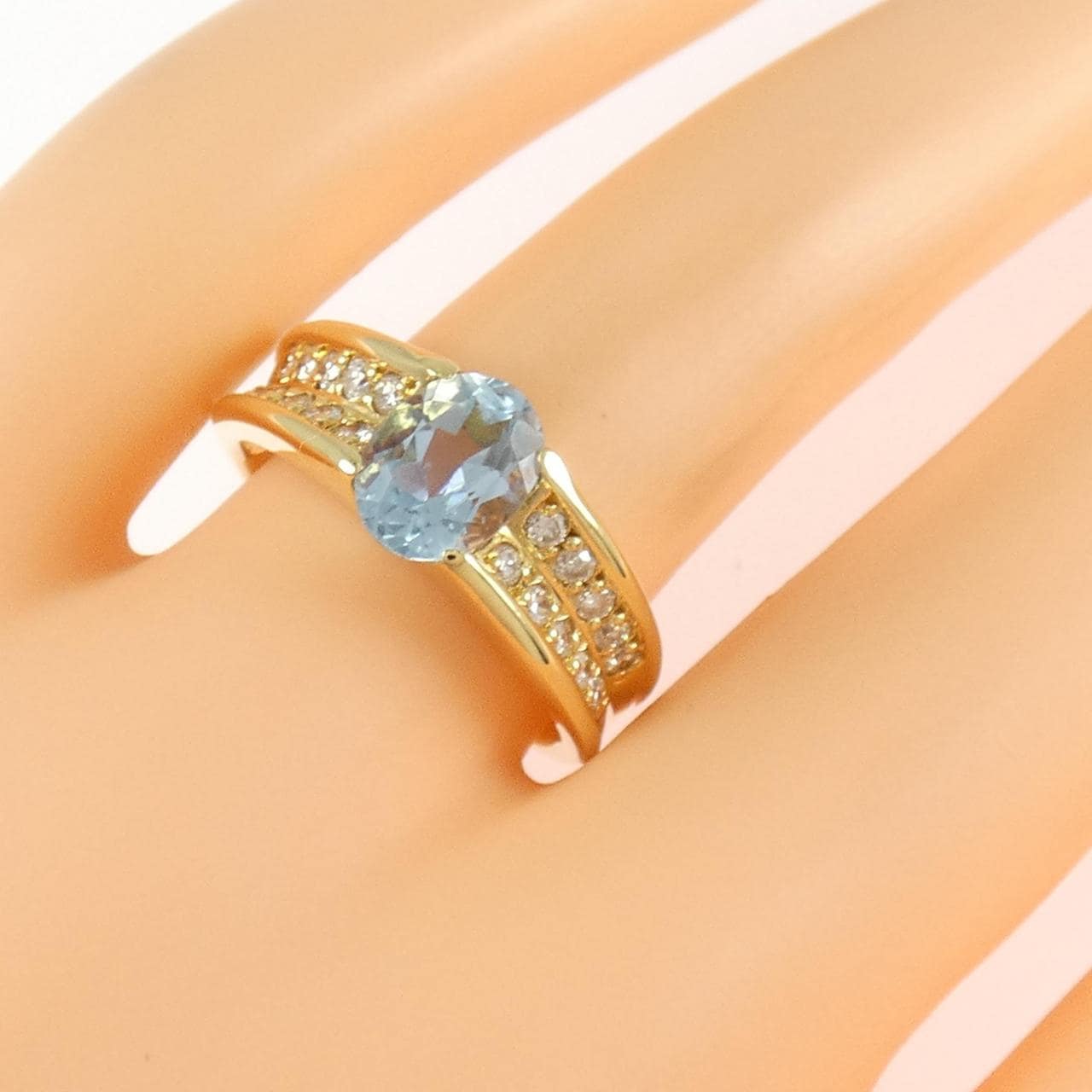K18YG アクアマリン リング 1.01CT