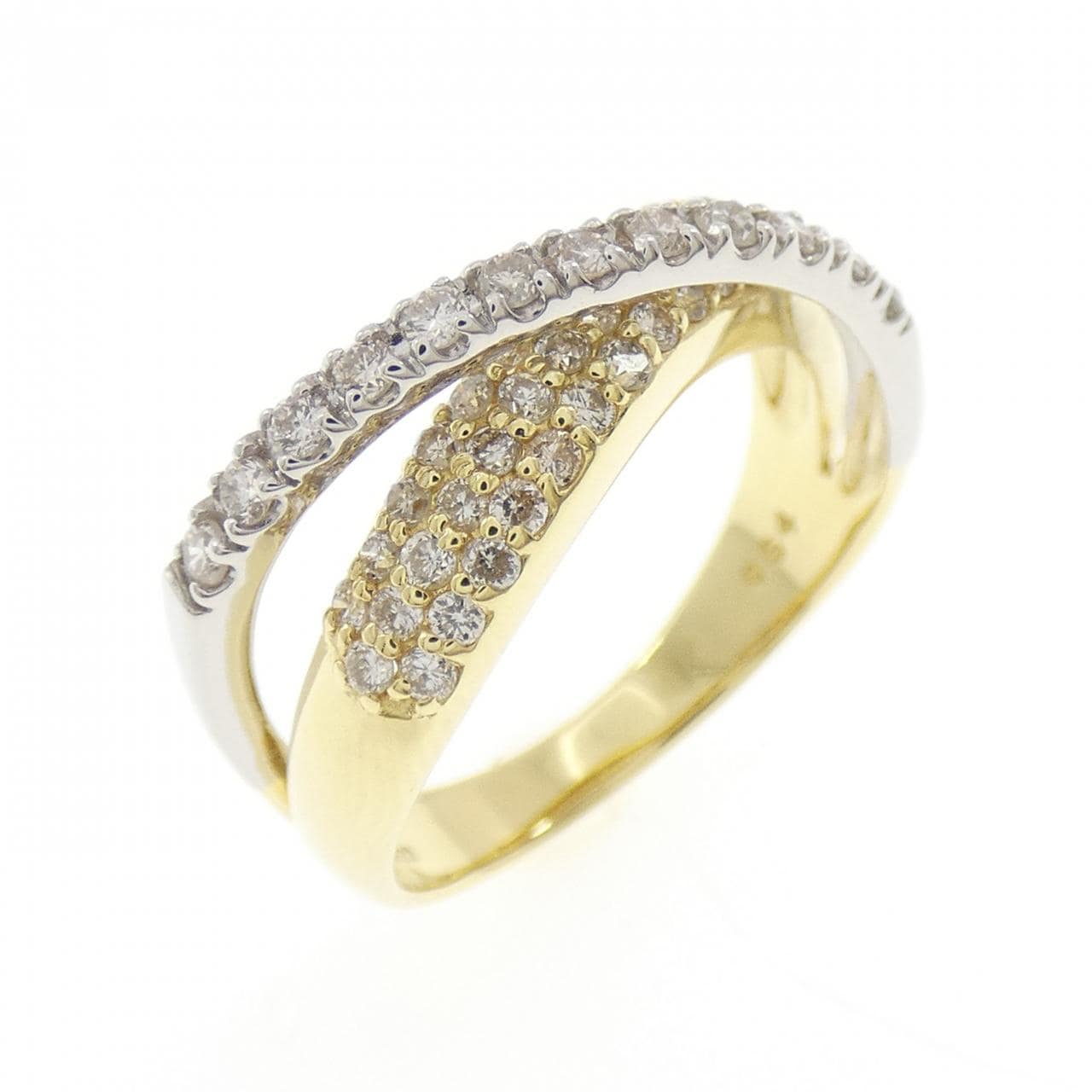 K18YG/PT900 ダイヤモンド リング 0.54CT