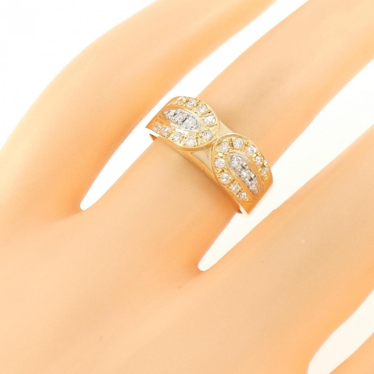 K18YG/PT900 ダイヤモンド リング 0.30CT