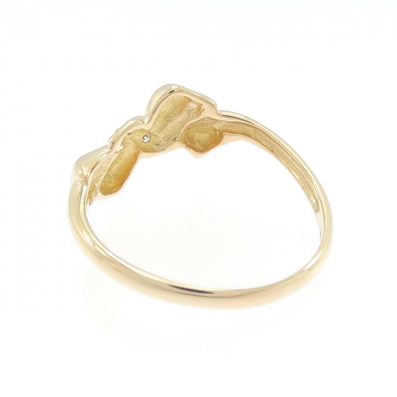 K18PG リボン ダイヤモンド リング 0.016CT