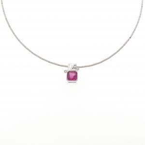 K18WG ルベライトトルマリン ネックレス 1.86CT