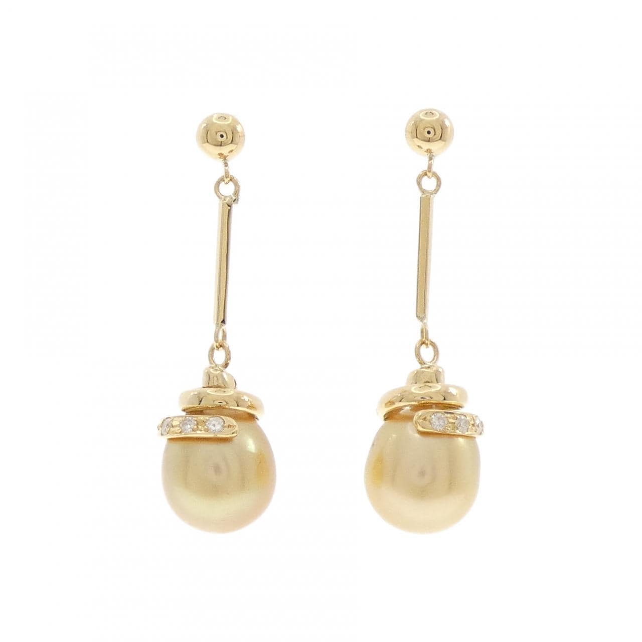 K18YG 白蝶パール ピアス