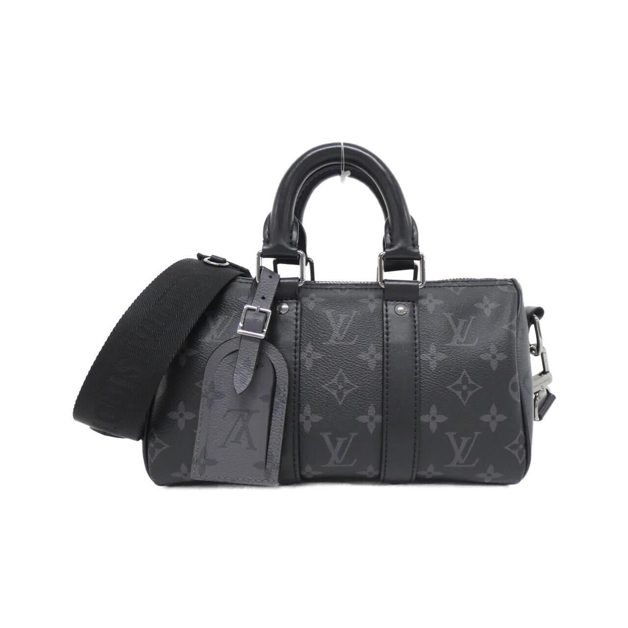LOUIS VUITTON Monogram Eclipse Reverse Keepall Bandouliere 25cm M46271 Boston Bag