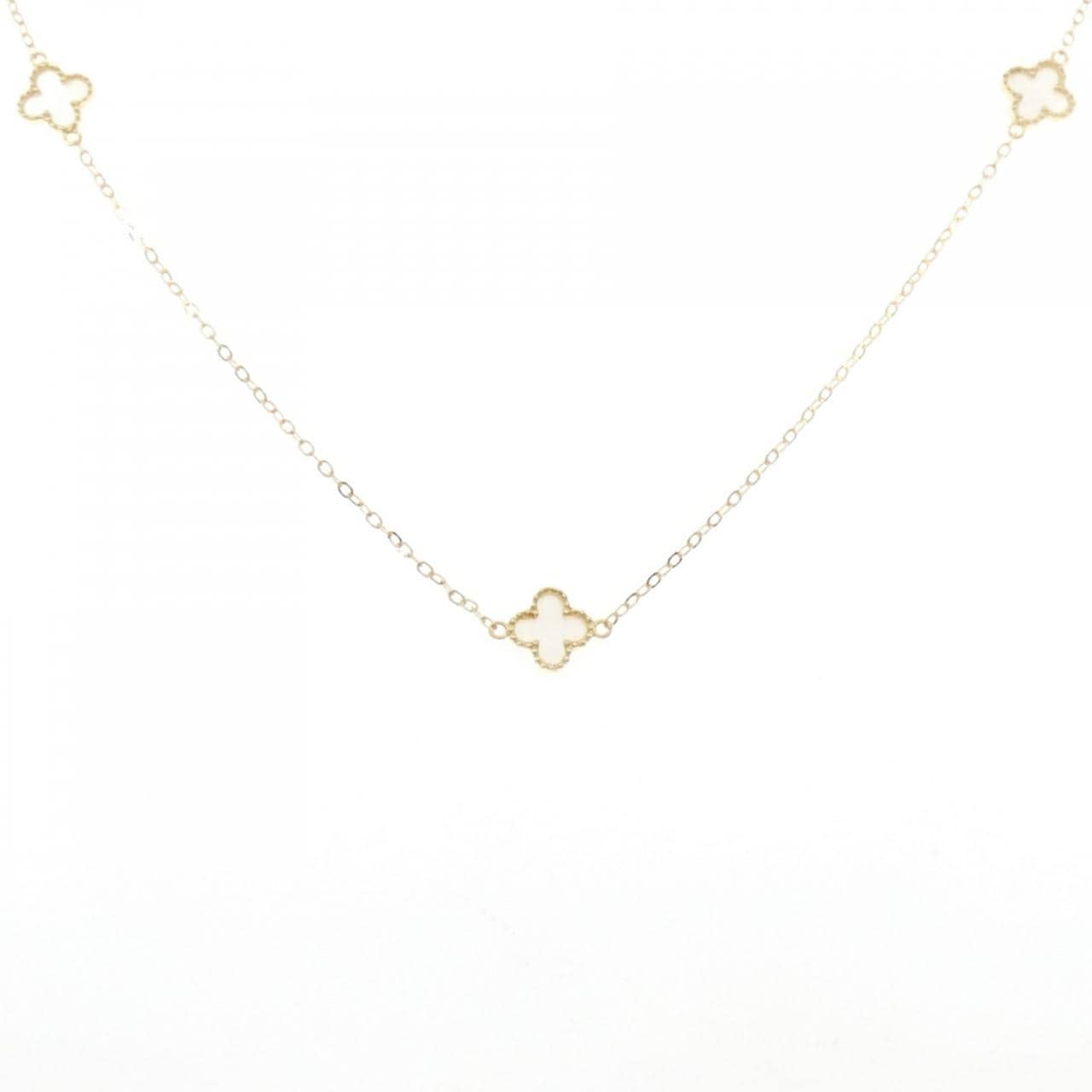 K18YG Flower Mother of Pearl Necklace