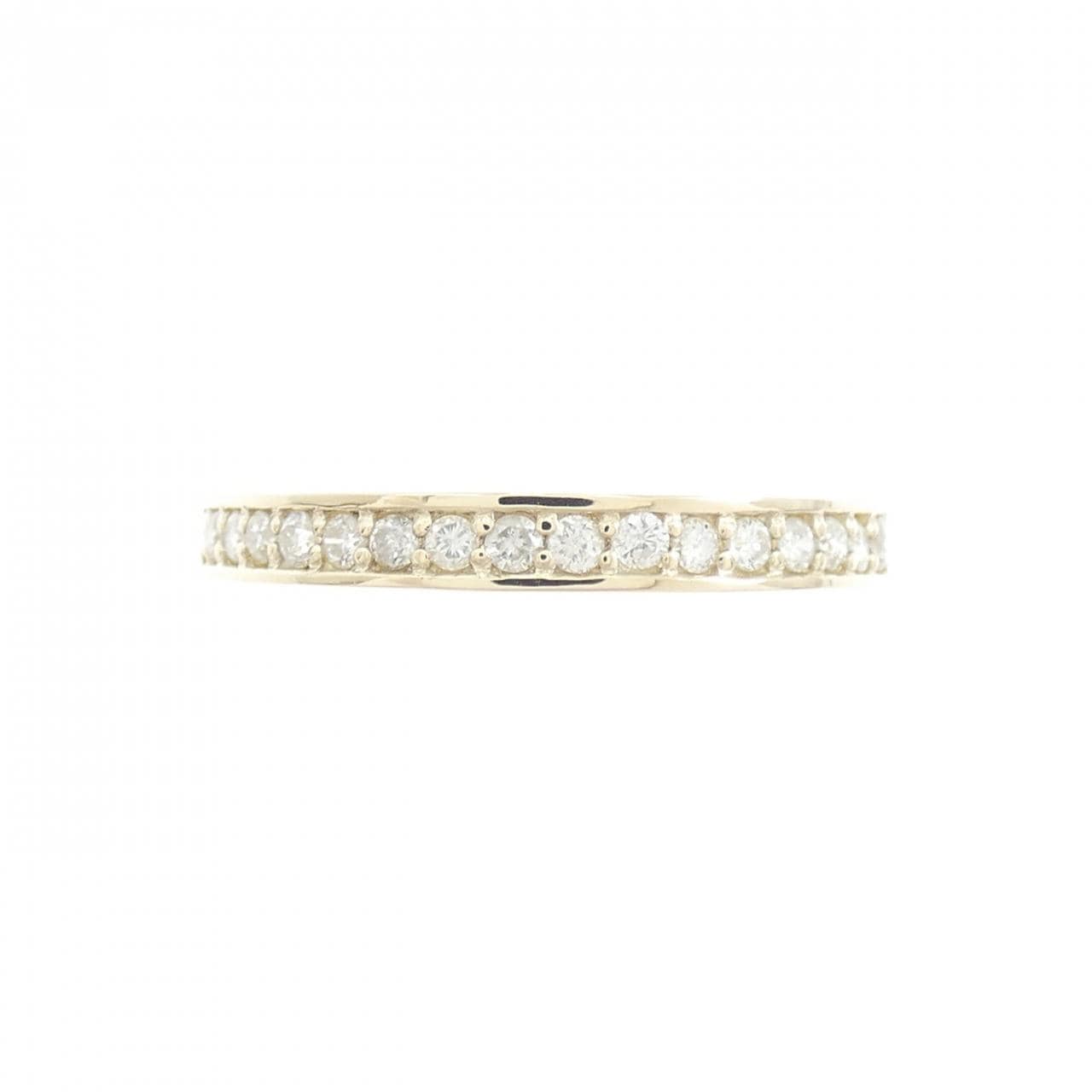 K10YG ハーフエタニティ ダイヤモンド リング 0.18CT