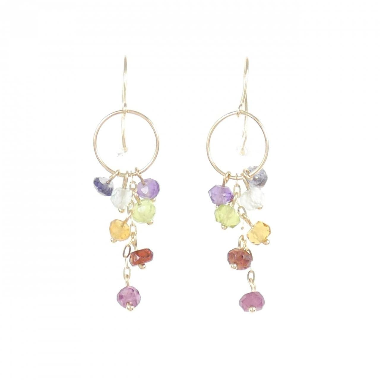 [BRAND NEW] K10YG Color Stone Earrings