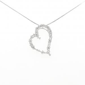 K18WG ハート ダイヤモンド ネックレス 0.80CT