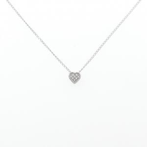 K10WG ハート ダイヤモンド ネックレス