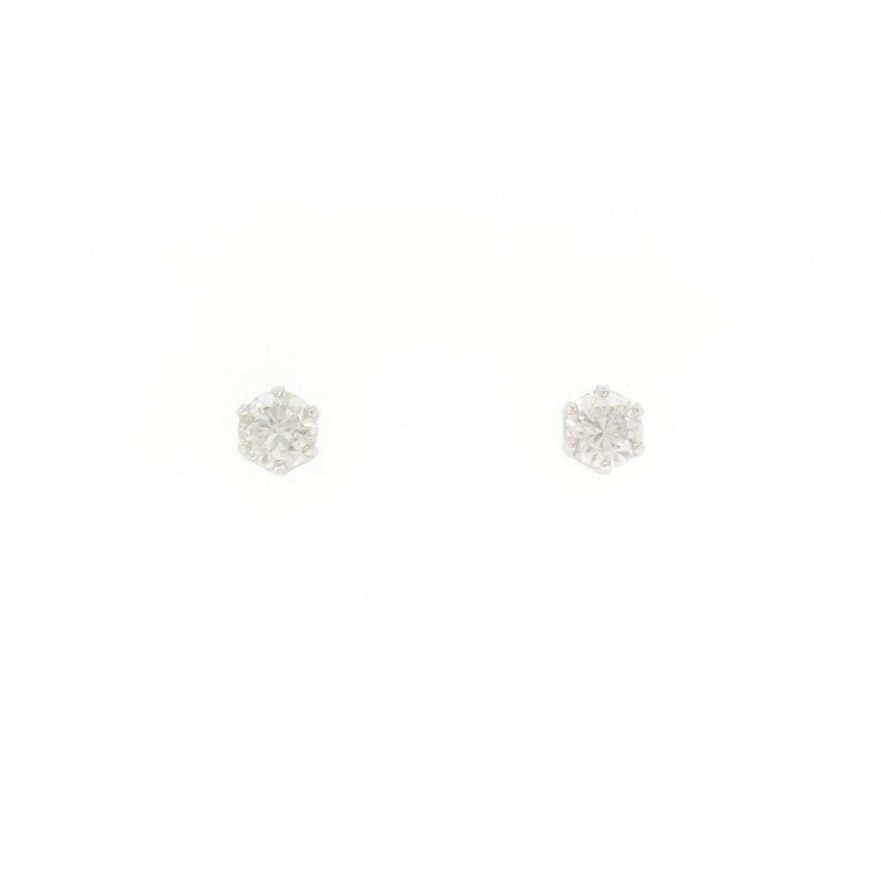 PT900 ソリティア ダイヤモンド ピアス 0.40CT