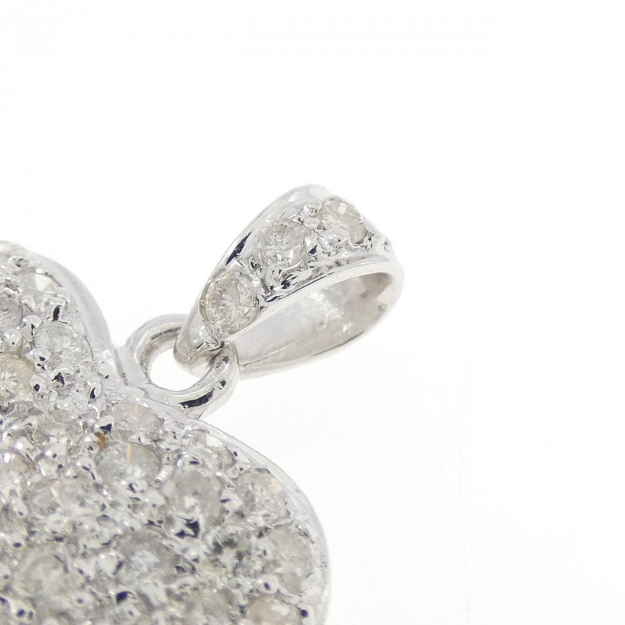 K18WG Pave Heart Diamond Pendant 1.00CT