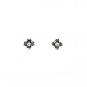 K18WG フラワー ダイヤモンド ピアス 0.20CT
