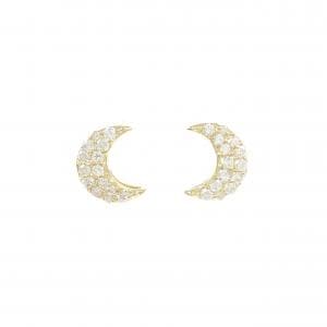 【リメイク】K18YG ムーン ダイヤモンド ピアス 0.20CT
