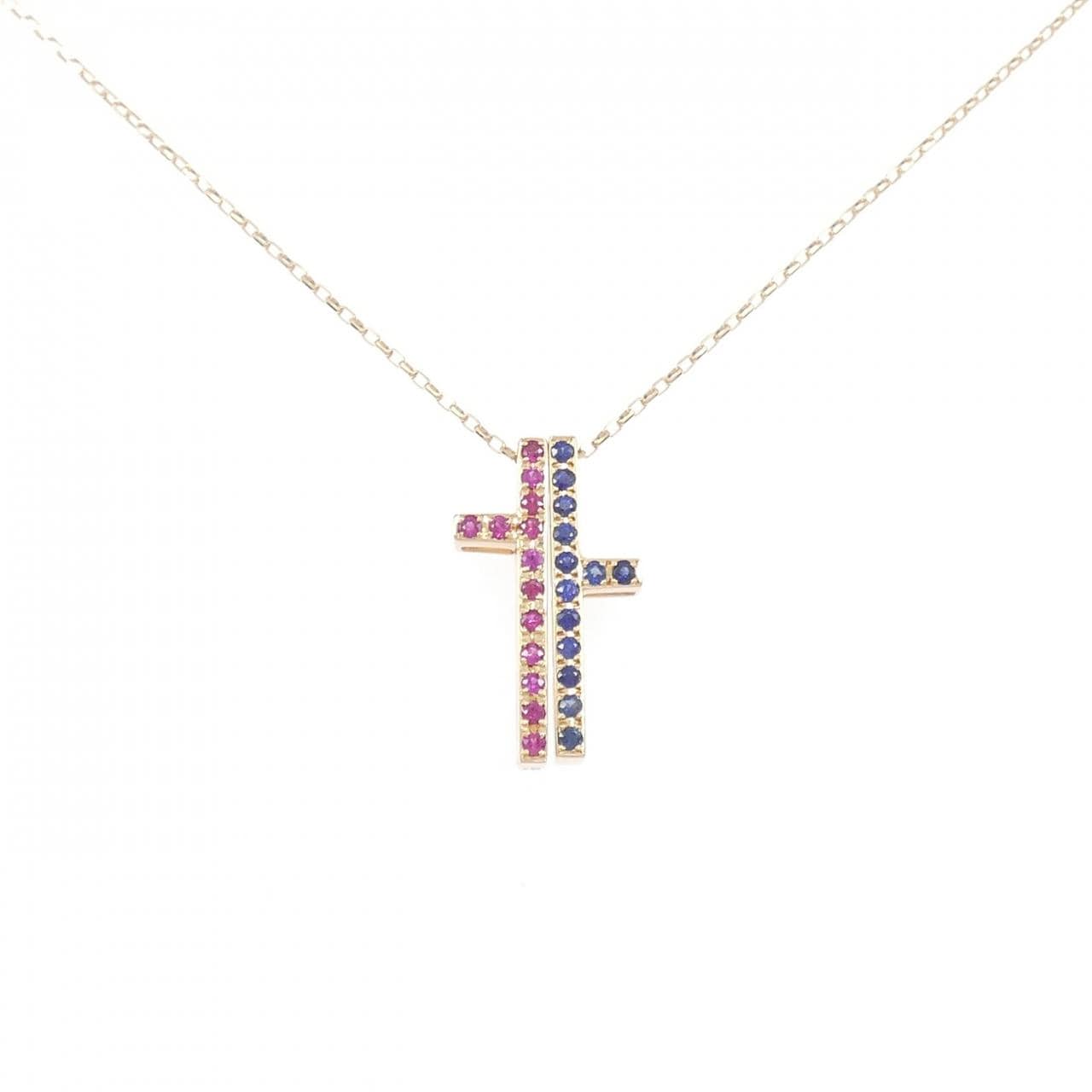 K18PG サファイヤ ネックレス 0.40CT