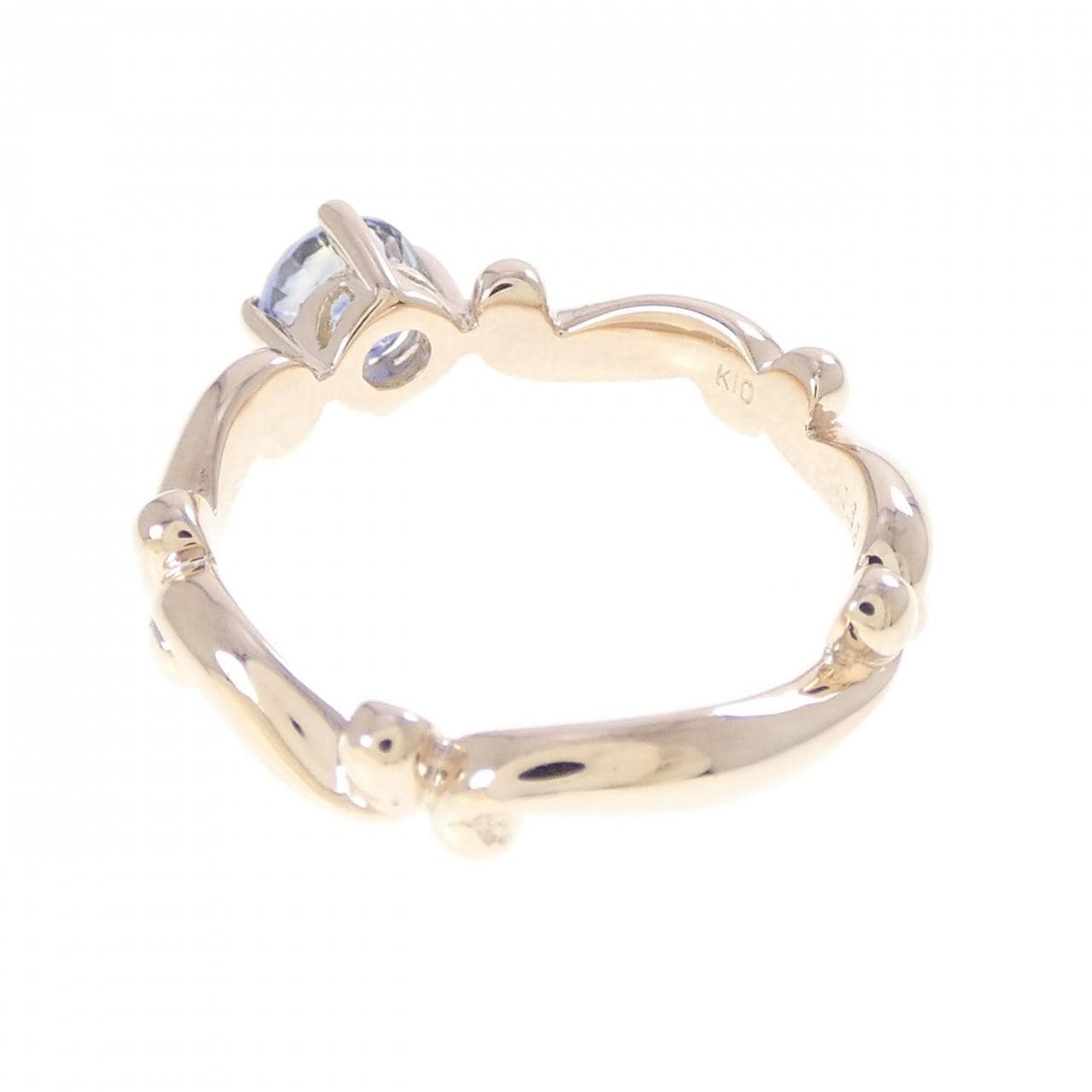 K10PG 合成サファイヤ リング 0.69CT