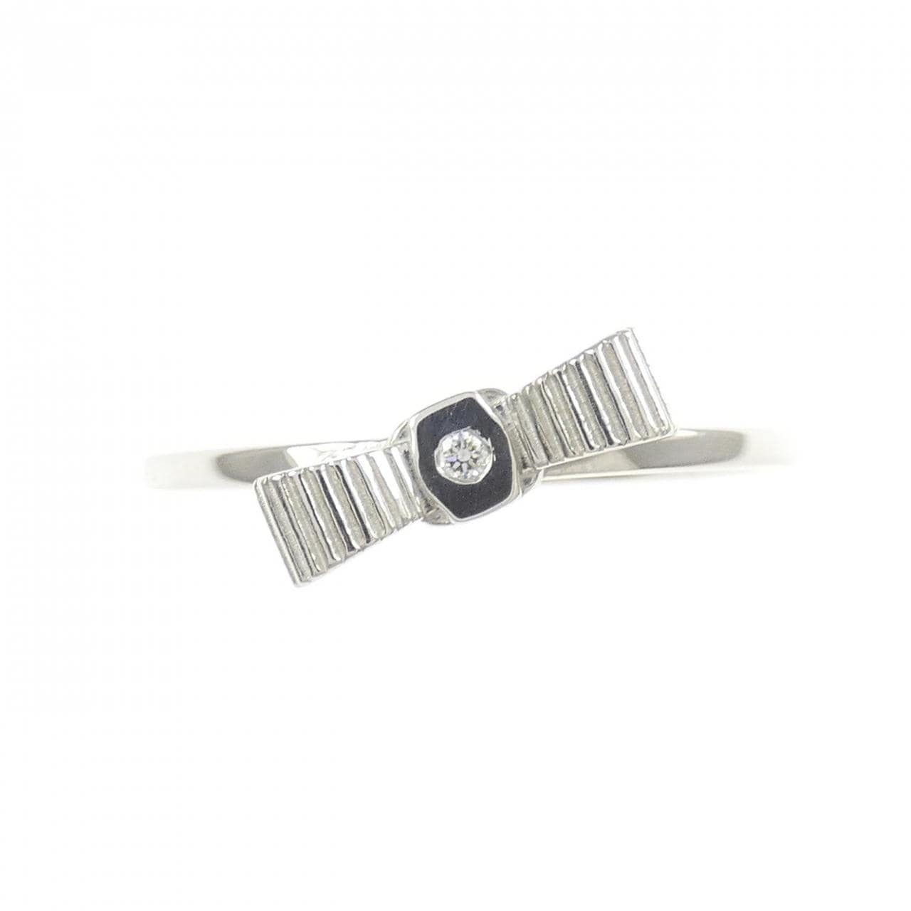 PT950 リボン ダイヤモンド リング 0.01CT