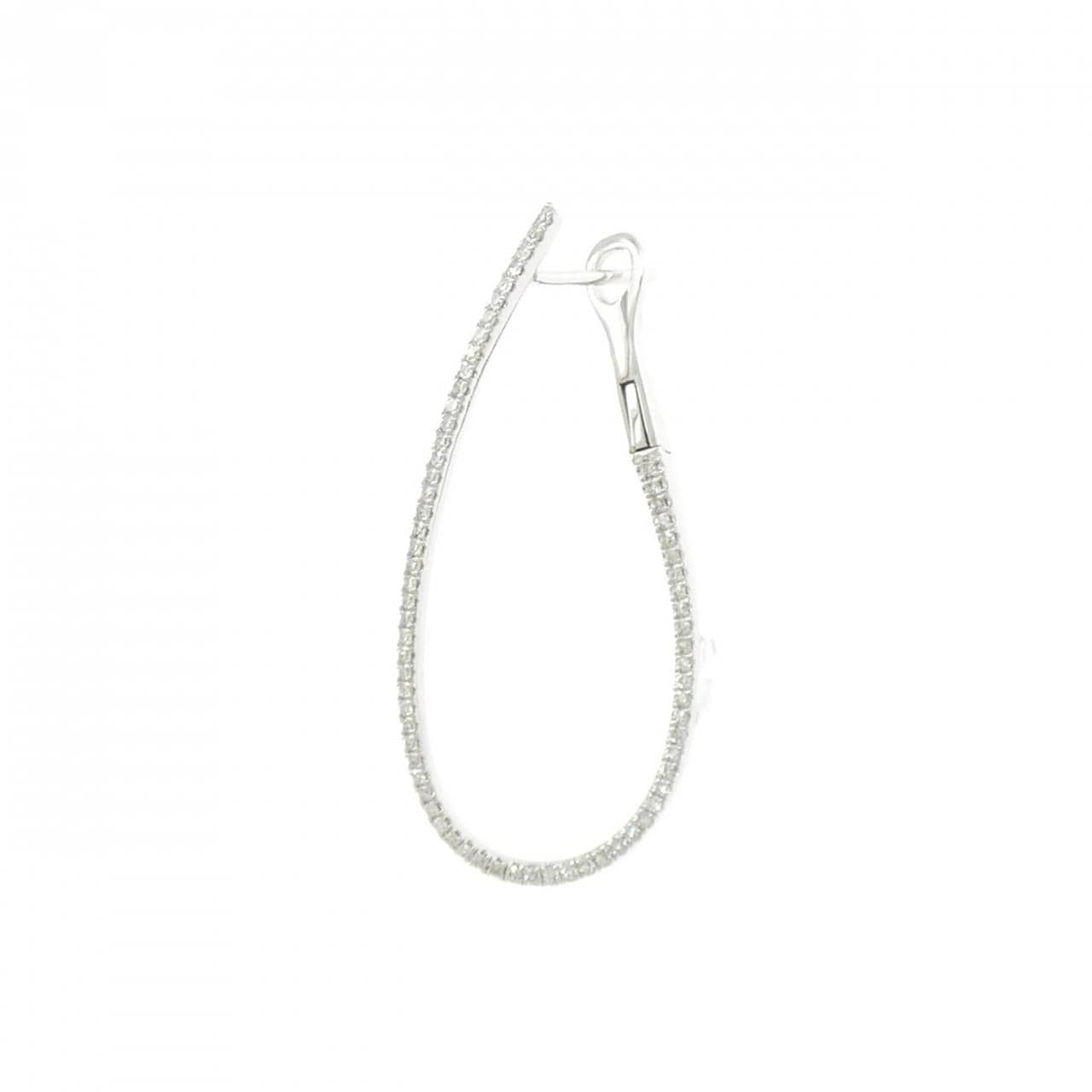 750WG ダイヤモンド ピアス 0.21CT 片耳