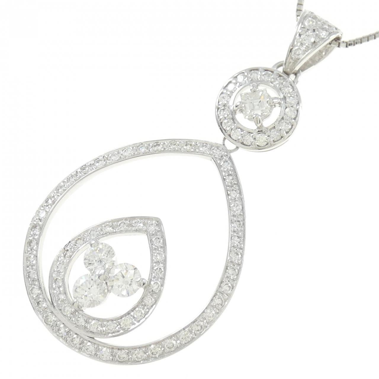 K18WG ダイヤモンド ネックレス 2.841CT