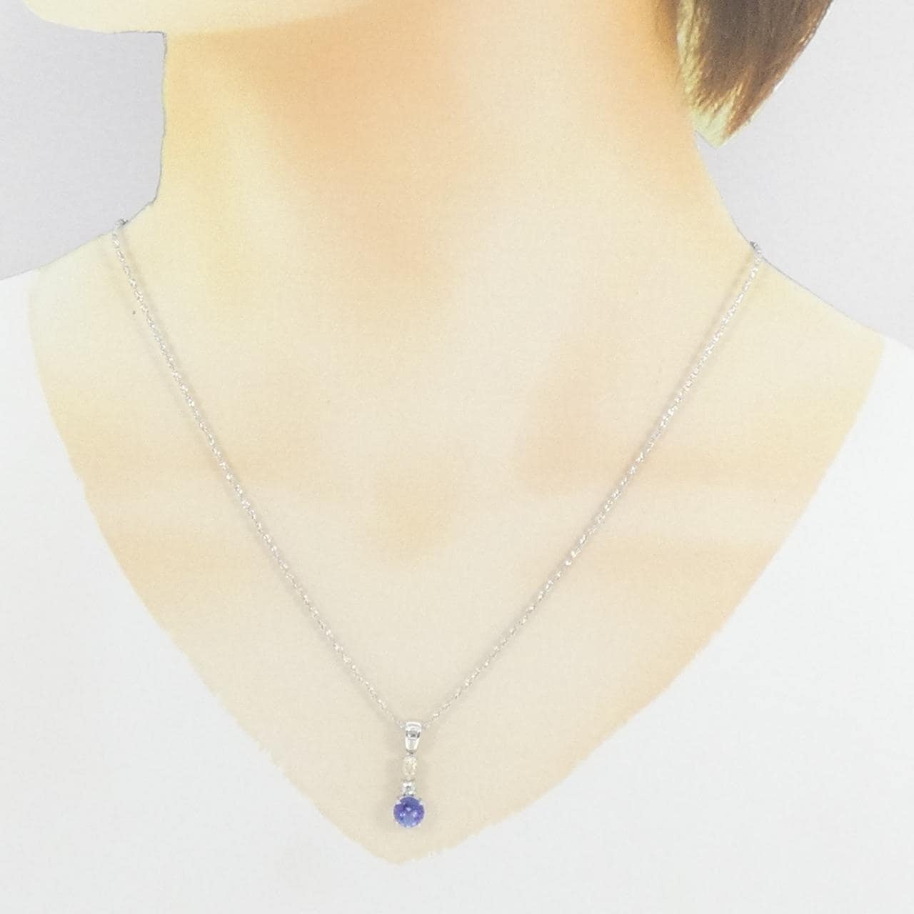 K18WG タンザナイト ネックレス 0.77CT